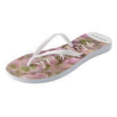 Aanpasbare Roze & Lichtgroene Bloemige Hortensia Teenslippers (Schuin)