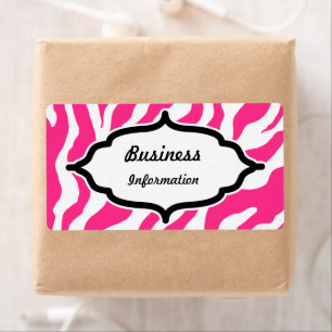 Aanpasbare Roze Zebra Labels