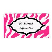 Aanpasbare Roze Zebra Labels (Voorkant)