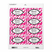 Aanpasbare Roze Zebra Labels (Full Sheet)