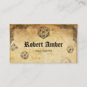 Aanpasbare RPG Dobbelsteen GM visitekaartje