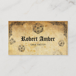 Aanpasbare RPG Dobbelsteen GM visitekaartje