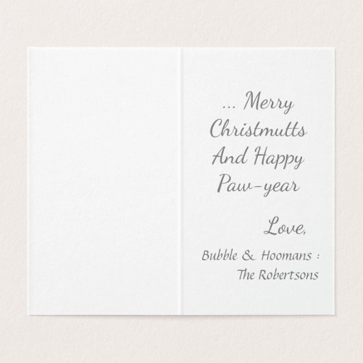 Aanpasbare Santa Paws Frenchie Kerstkaart Kaart (Binnenkant ongevouwen)