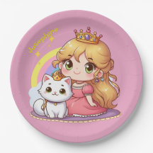 Aanpasbare Schattige prinses met Witte Kat