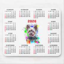 Aanpasbare Schattige Yorkie Hond Kalender