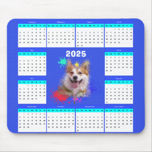 Aanpasbare Schattigee Corgi Dog Calendar Muismat