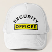 Aanpasbare SECURITY OFFICER Tekst Statement Wit Trucker Pet (Voorkant)