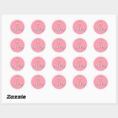 Aanpasbare sticker met kindernaam – Roze ijs (Vel)