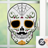 Aanpasbare Suikerschedel Raamsticker (Huis)