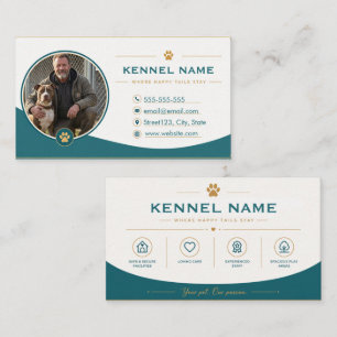 Aanpasbare Teal & Goud Hok met Foto Visitekaartje