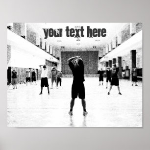 Aanpasbare tekst motivatie sportzaal poster