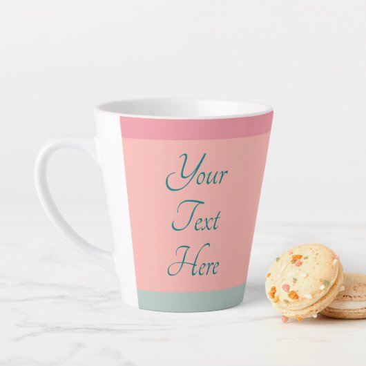 Aanpasbare Tekst Script Roze Perzik Teal Klein Latte Mok (In situ)