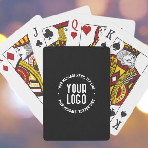 Aanpasbare tekst & uw geüpload logo of afbeelding pokerkaarten