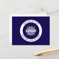 Aanpasbare tekst & uw logo | donkerblauw paars