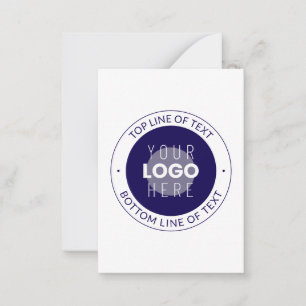 Aanpasbare tekst & uw logo   donkerblauw paars notitiekaartje