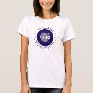 Aanpasbare tekst & uw logo donkerblauw paars t-shirt