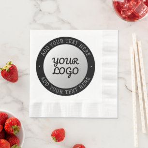 Aanpasbare tekst & uw logo grijze gradiënt servet