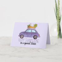 aanpasbare Thanksgiving Paarse retro Fiat 500