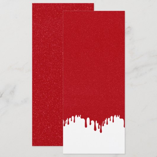 Aanpasbare Tomaat Rood & Wit Drip Plat Kaart (Voorkant / Achterkant)