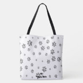 Aanpasbare Tote Bag met Katpootafdruk en Monogram (Achterkant)