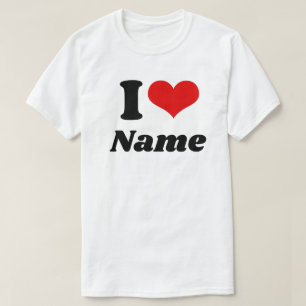 Aanpasbare Valentijnsdag Ik hou van Hart Aangepast T-shirt