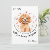 Aanpasbare Valentijnsdag kaart Poodle (Staand voorkant)