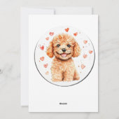 Aanpasbare Valentijnsdag kaart Poodle (Achterkant)