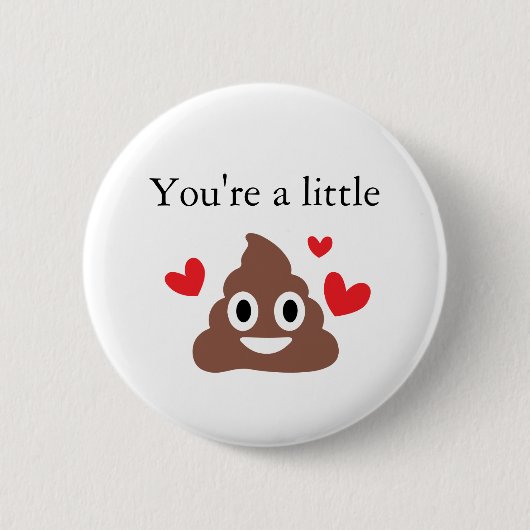 Aanpasbare Valentijnsdag Poo Emoji Ronde Button 5,7 Cm (Voorkant)