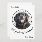 Aanpasbare Valentijnsdagkaart Newfoundland Feestdagenkaart (Voorkant / Achterkant)