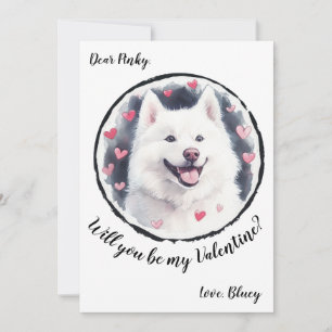 Aanpasbare Valentijnsdagkaart Samoyed Feestdagenkaart