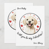 Aanpasbare Valentijnskaart Labrador Feestdagenkaart (Voorkant / Achterkant)