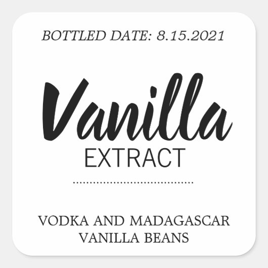 Aanpasbare Vanille-Extract Label BL_03sq (Voorkant)