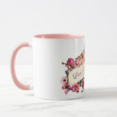 Aanpasbare Vintage Meisjesachtige Bloemige Liefde Mok (Links)