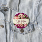 Aanpasbare Vintage Meisjesachtige Bloemrijke Vreug Ronde Button 7,6 Cm (In situ)