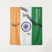 Aanpasbare vlag van India Wandkleed (Voorkant)