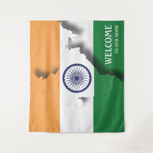 Aanpasbare vlag van India Wandkleed (Voorkant)