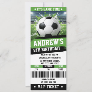 Aanpasbare Voetbal Printbare Ticket Verjaardag Kaart