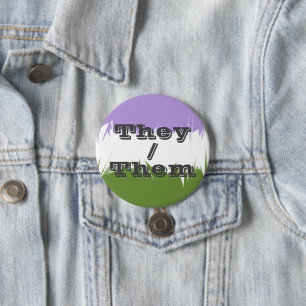 Aanpasbare voornaamwoorden Prikkelige Genderqueer  Ronde Button 7,6 Cm