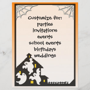 Aanpasbare vriendelijke spook Halloween flyers