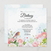 Aanpasbare Vrouw verjaardagsuitnodiging – Bewerkba (Voorkant / Achterkant)