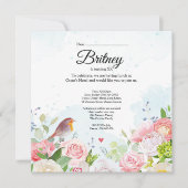 Aanpasbare Vrouw verjaardagsuitnodiging – Bewerkba (Voorkant)
