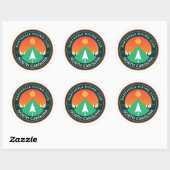 aanpasbare wandelaar mountainpatch classic r ronde sticker (Vel)