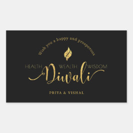 Aanpasbare wens u een gelukkige & welvarende Diwal Rechthoekige Sticker