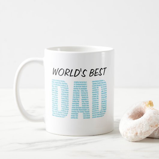 Aanpasbare Wereld Beste Papa Vaderdag Gift Koffiemok (Met donut)