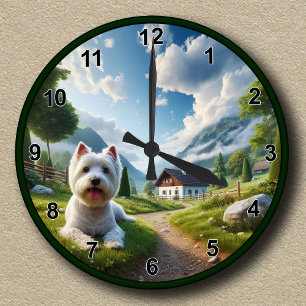 Aanpasbare West Highland White Terrier (Westie) Ronde Klok