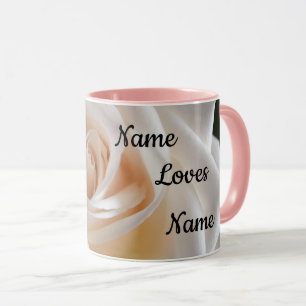 Aanpasbare witte roos "Love You" mok