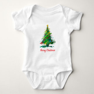Aanpasbare Xmas Boom Olie Schildering Korte Mouwen Romper