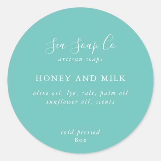 Aanpasbare zeepstickers ronde sticker (Voorkant)