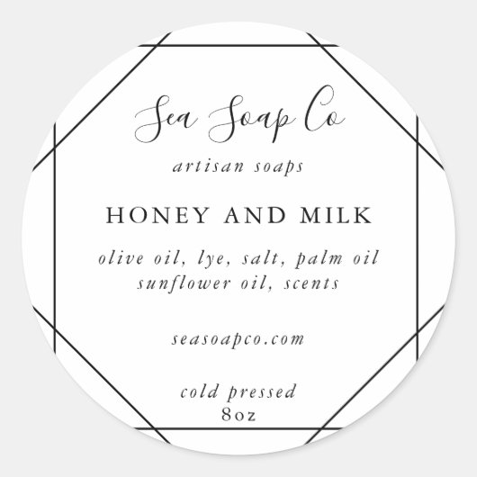 Aanpasbare zeepstickers ronde sticker (Voorkant)