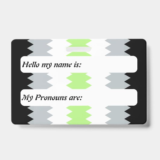 Aanpasbare ZigZag Boho Agender Pride Vlag Badge (Voorzijde)